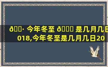 🌷 今年冬至 🐘 是几月几日2018,今年冬至是几月几日2023年农历